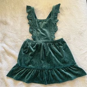 Teal Velvet Pinafore Dress